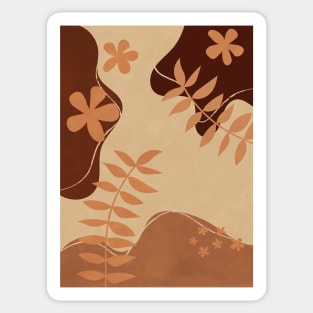 Earth Tones - Minimalist Garden Leaves Sticker